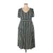 Torrid Casual Dress - Midi: Teal Stripes Dresses - Women's Size 2X Plus
