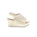 Pierre Dumas Wedges: Ivory Grid Shoes - Women's Size 9