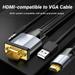 Naierhg HDMI-compatible to VGA Adapter Cable Gold-plated High Resolution HDMI-compatible to VGA Video Converter Cord with 3.5mm Audio Cord for Laptop