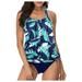 swimsuit women two piece Top Two Women With Shorts Suit Control Swimsuit Piece Bathing Tummy Swimwears Tankinis Set