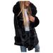 Aayomet Coats For Women Winter Women s Single Belted Rain Jacket with Removable Hood Black XXL