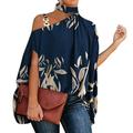 Womens Button down Shirt Loose Sleeve Clothes for Women Women Summer Off Shoulder Shirt Floral Print Casual Batwing Sleeve Halter Neck Tops Retro Ethnic Style Fitted Summer Tops Petite Tees Women