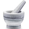 Mortar & Pestle-Set, marble, grey