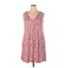 St. John's Bay Casual Dress: Pink Floral Dresses - Women's Size 2X-Large