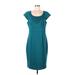 Charter Club Casual Dress - Sheath: Teal Solid Dresses - New - Women's Size 12