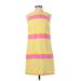 Ann Taylor LOFT Casual Dress - Shift: Yellow Stripes Dresses - Women's Size Small