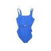 Speedo One Piece Swimsuit: Blue Solid Swimwear - Women's Size 12