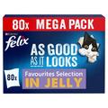 Felix As Good As it Looks Mixed Selection in Jelly Wet Cat Food, 80 x 100g