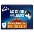Felix Agail Felix As Good As it Looks Meaty Selection in Jelly Wet Cat Food, 12 x 100g