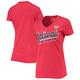 Women's G-III 4Her by Carl Banks Heathered Red Washington Nationals First Place V-Neck T-Shirt