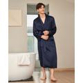 LILYSILK Silk Dressing Gowns For Men Navy Blue L Pure Mulberry Silk