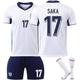 (22) 2024 European Cup England Soccer Jersey Set No.17 SAKA Football Kit Uniform Training Suit Adult Kids