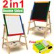 CHILDRENS DRAWING BLACK WHITE BOARD 2 IN 1 KIDS WOODEN EASEL