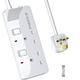 PIBEEX Extension Lead 2 Way Plug Sockets with Individual Switches Wall Mountable Power Strip 3M Extension Cable 13A Fused UK...