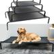 (Large: 114cm x 76cm x 15cm) Metal Frame Dog Cot Elevated Pet Bed Raised Dog Pet Bed with Breathable Mesh &No-Slip Rubber Feet, Lightweight & Portable