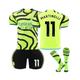 (24(130-140CM)) 2023/24 Arsenal Away Jersey #11 Martinelli Soccer Jersey Kits For Kids Adults