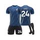 (XL(180-190CM)) 23/24 Chelsea Away Shirt Adult Sports Kit T-Shirt and Shorts No.24