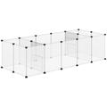 PawHut Pet Playpen, 18 Panels DIY Small Animal Cage, for Guinea Pigs, Hegehogs