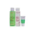 Clarins Perfect Cleansing Set (Combination to Oily Skin): Cleansing Milk 200ml+ Toning Lotion 200ml+ Pure Scrub 15ml+ Bag 3pcs+1bag