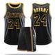 (24) Lakers Kobe Bryant # 24 Basketball Jersey Set Teen Boys Basketball Uniform Black