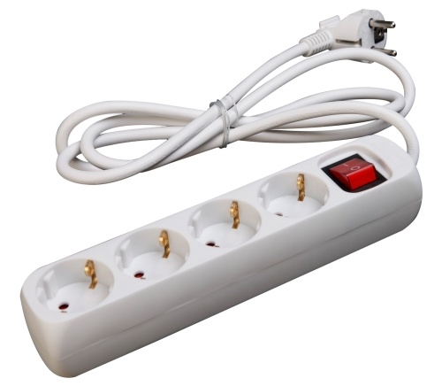 Lex 2er Set 4-fach Steckerleiste Kippschalter Steckdosenleiste Mehrfachstecker : 4-fach Image