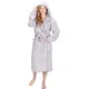Monhouse Womens Dressing Gown - Long Bathrobe - Ladies Flannel Luxury Housecoat - Fluffy Spa Robe - Dark Purple Shearling Uk 16-18