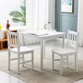 MCC Direct Solid Wooden Kitchen Dining Table And 2 Chairs White By Mcc