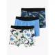 Lindex Kids' Dino Print Wide Band Boxers, Pack of 3, White/Blue/Multi