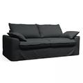 Oviala Business Umbaubares Sofa aus Stoff 3-Sitzer grau