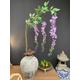 5 feet/ 170cm Flourished hanging Wisteria branch purple/blue Artificial Faux Flower Branch Single Stem 3 Heads extra long floor size premium