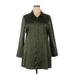 Abercrombie & Fitch Casual Dress - Shirtdress: Green Dresses - Women's Size X-Large