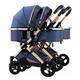 Double Stroller Newborn and Toddler,Twin Baby Pram Stroller,Foldable Twins Stroller Double Buggy Pushchair Pram,Detachable Pushchair Side-by-Side Stroller (Color : Blue-1)