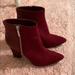 Nine West Shoes | Nine West Merlot Suede Booties With Small Heel | Color: Red | Size: 6.5