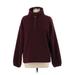 Ann Taylor LOFT Outlet Fleece Jacket: Burgundy Jackets & Outerwear - Women's Size Large