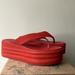 Free People Shoes | Free People Haven Thong Platform, Nwt Sz 11 | Color: Red | Size: 11