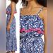 Lilly Pulitzer Dresses | Lilly Pulitzer Adia Maxi Sundress Color-Pop Embroidery Trim Size M | Color: Blue/White | Size: M