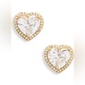 Kate Spade Jewelry | New Kate Spade My Love Cz Heart Stud Earrings | Color: Gold | Size: Os