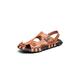 IJNHYTG Sandal Summer Men Sandals Breathable Leather Men Beach Flip Flop Brand Men Casual Shoes Comfortable Slip-on Men shoes (Color : Brown, Size : 9)