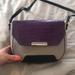 Nine West Bags | Gray & Black Nine West Handbag W/Purple Snakeskin/ Croc/ Alligator Flap. Nwot | Color: Gray/Purple | Size: 11w X 7.5t X 3d