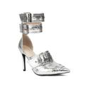 crazynekos Women's Stiletto High Heel Sandals Open Toe Ankle Strap Dress Shoes for Women Bride Ladies in Wedding Bridal Party Dress Shoes (Silver,4.5)