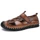 IJNHYTG Sandal Men Summer Flat Sandals Beach Footwear Male Sneakers Low Wedges Shoes (Color : Light Brown, Size : 48)