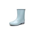 IJNHYTG rubbers Women Rainboots Non-Slip Waterproof PVC Middle Tube Rain Shoes Outdoor Female Soild Non-Skid Water Kitchen Boots (Color : Sky blue, Size : EU41)