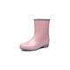 IJNHYTG rubbers Women Rainboots Non-Slip Waterproof PVC Middle Tube Rain Shoes Outdoor Female Soild Non-Skid Water Kitchen Boots (Color : Pink, Size : EU37)