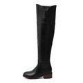 IJNHYTG rubbers Women's Knee High Boots Low Square Heel Boots Black Women's Winter Rain Shoes (Size : 3.5 UK)