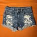 American Eagle Outfitters Shorts | American Eagle Outfitters Midi Super Stretch Distressed Denim Shorts Size 4 | Color: Blue/White | Size: 4