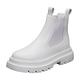 IJNHYTG rubbers White Men Platform Boots Thick Sole Man Chelsea Boots Designer Mens Luxury Sneakers Green Black (Color : White, Size : 8.5 UK)