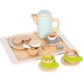 small foot Coffee and Tea Set, Wood, 15 pcs. Kitchen Toy, Role Play for Kids Aged 2+ Years Old, 12484