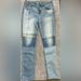 American Eagle Outfitters Jeans | American Eagle Size 8 Skinny Jeans Light Wash Patch Pattern Design Pre-Owned | Color: Blue | Size: 8