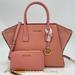 Michael Kors Bags | Michael Kors Large Avril Satchel Bag & Phone Case Wallet | Color: Gold/Pink | Size: Large