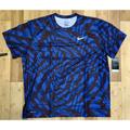 Nike Shirts | Nike Running Dri-Fit Short Sleeve Shirt Sz 4xl | Color: Blue/Black | Size: 4xl